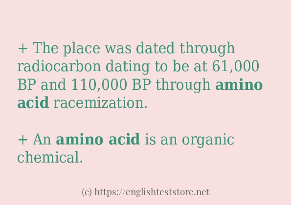 Amino acid use in sentences