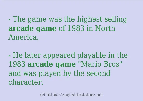 Arcade game some example sentences