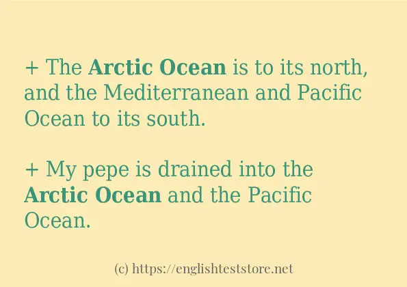 Arctic Ocean - some sentence examples