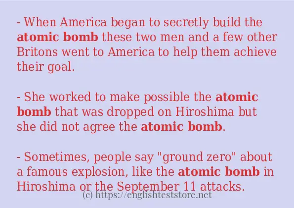 Atomic bomb use in-sentences