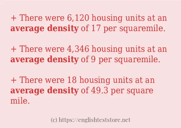 Average density - sentence examples