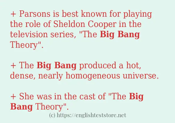 Big bang how to use in sentences