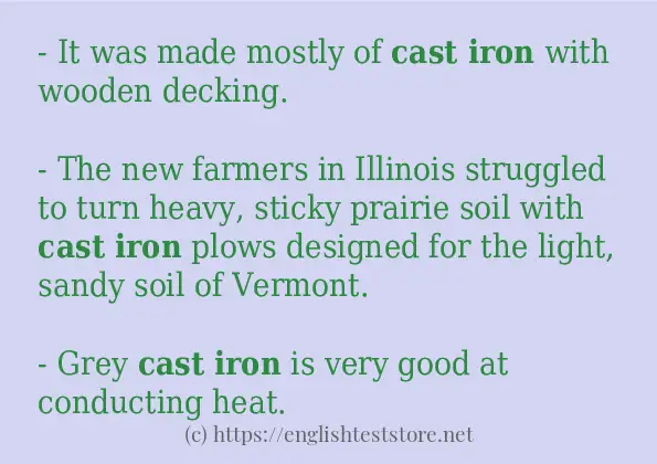 Cast iron - some sentence examples