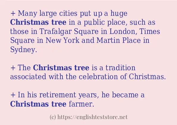Christmas tree example in sentences