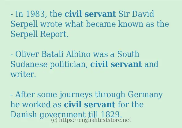 Civil servant some example sentences