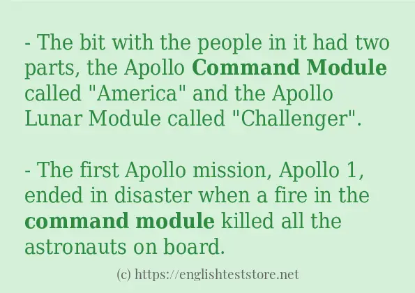 Command module some example sentences