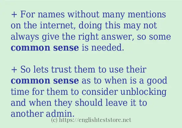 Common sense in sentences?