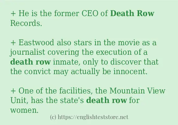Death row in sentences?