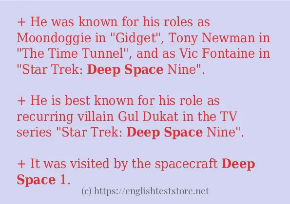Deep space how to use in sentences