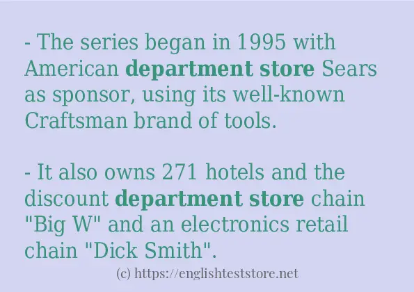 Department store in-sentences