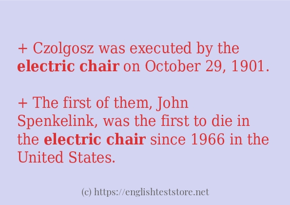 Electric chair in sentences?