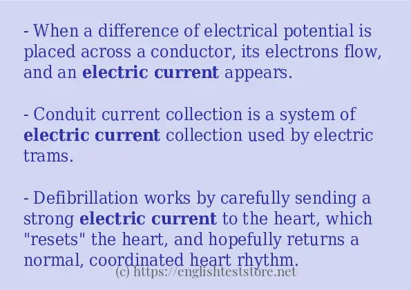 Electric current in sentences?