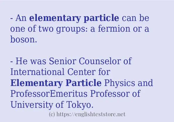 Elementary particle use in-sentences