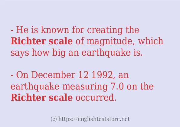 Example sentences of Richter scale