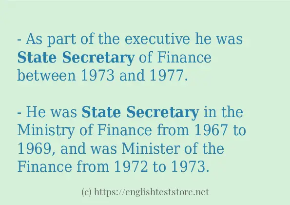 Example sentences of State secretary