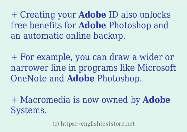 Example sentences of adobe