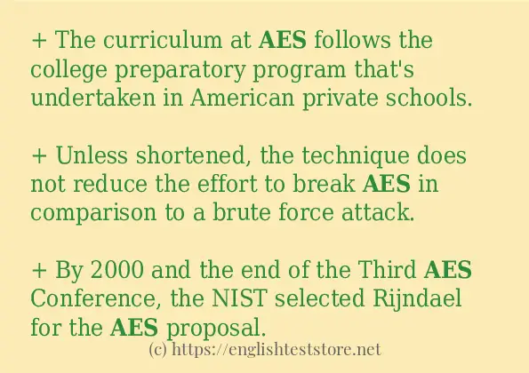 Example sentences of aes