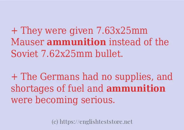Example sentences of ammunition