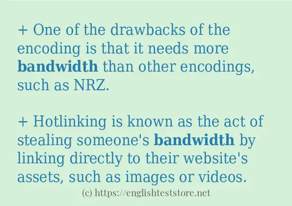 Example sentences of bandwidth