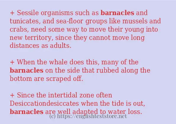 Example sentences of barnacles