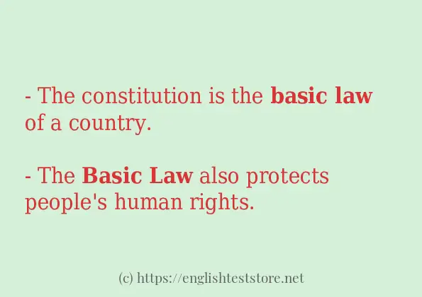 Example sentences of basic law