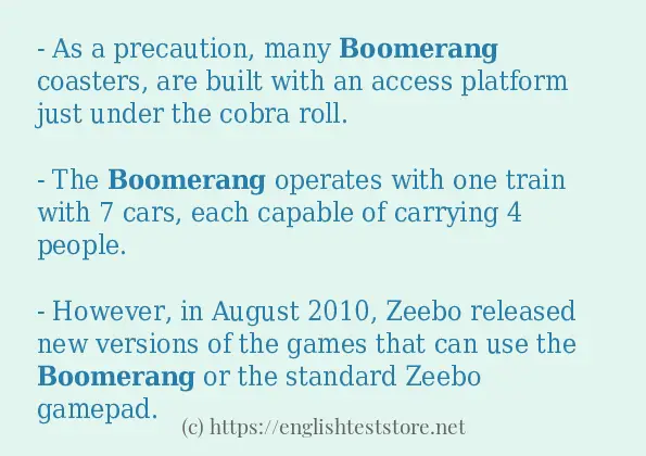 Example sentences of boomerang