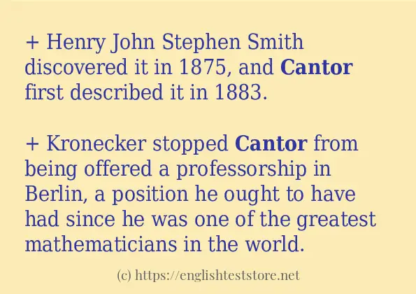 Example sentences of cantor