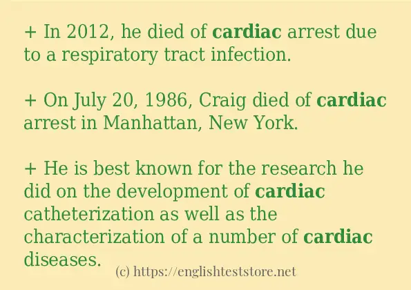 Example sentences of cardiac