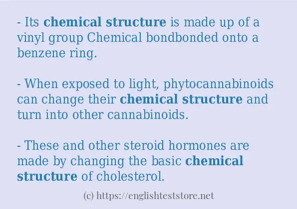 Example sentences of chemical structure