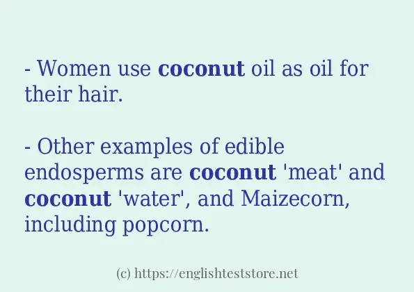 Example sentences of coconut