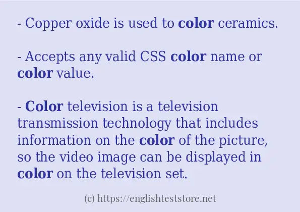 Example sentences of color
