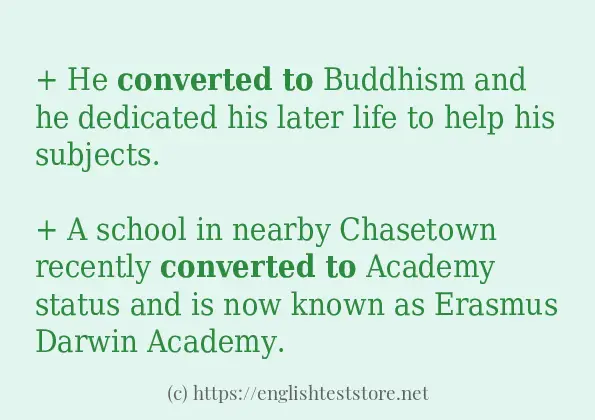 Example sentences of converted to