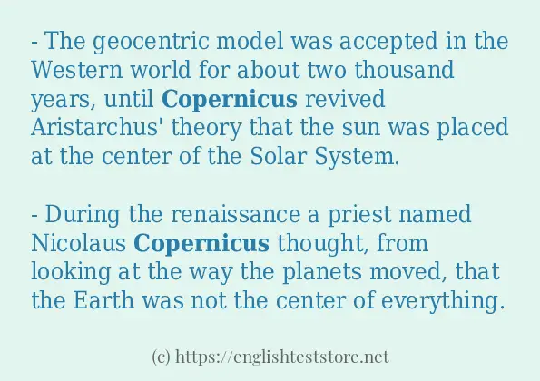 Example sentences of copernicus