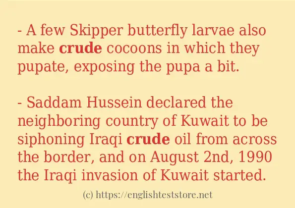 Crude In A Sentence History