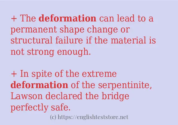 Example sentences of deformation