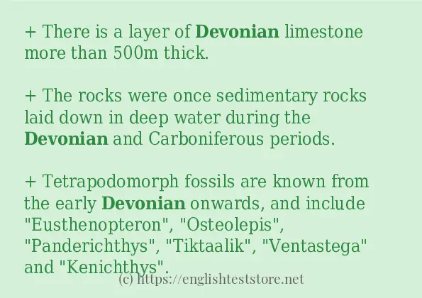 Example sentences of "devonian" - EnglishTestStore Blog