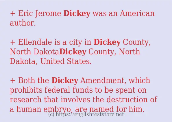 Example sentences of dickey