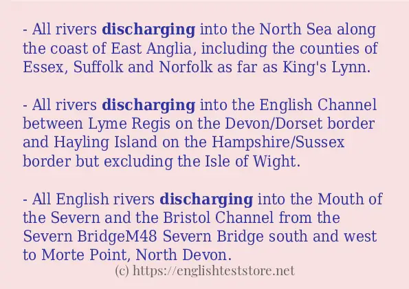 Example sentences of discharging