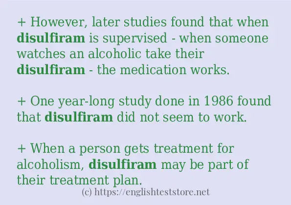 Example sentences of disulfiram