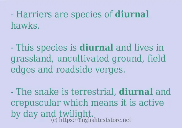 Example sentences of diurnal