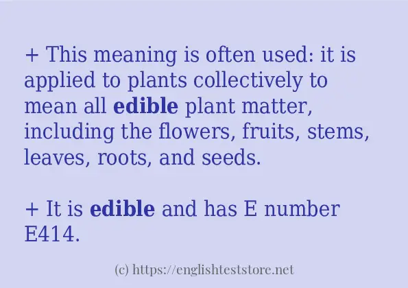 Example sentences of edible