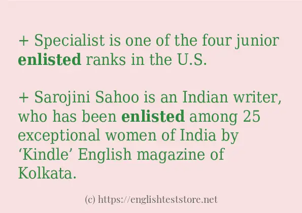 Example sentences of enlisted