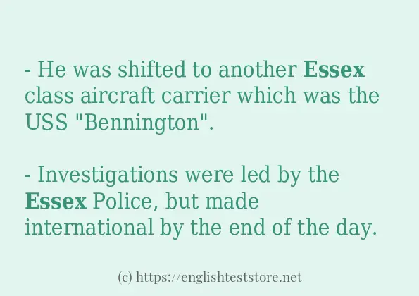 Example sentences of essex