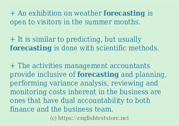 Example sentences of forecasting