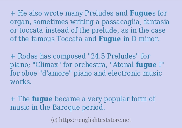 Example sentences of fugue