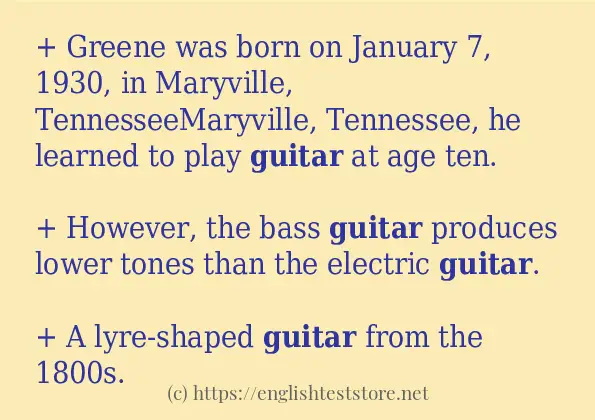 Example sentences of guitar