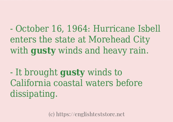 Example sentences of gusty