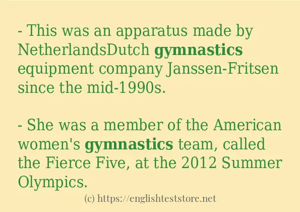 Example sentences of gymnastics