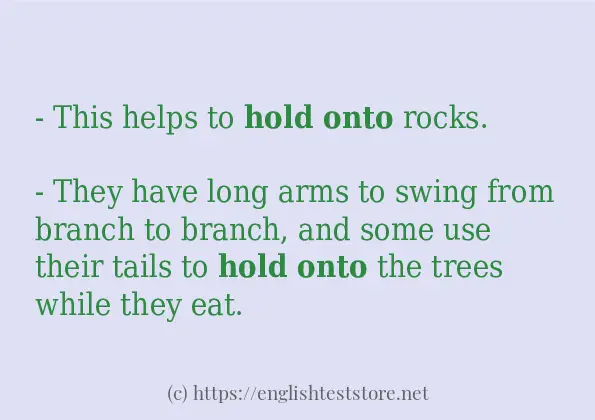 Example sentences of hold onto