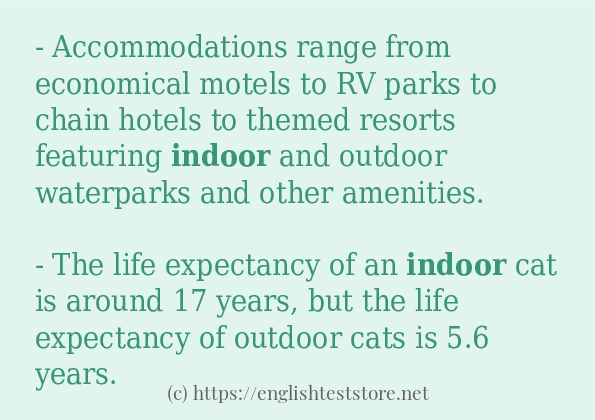 Example sentences of indoor